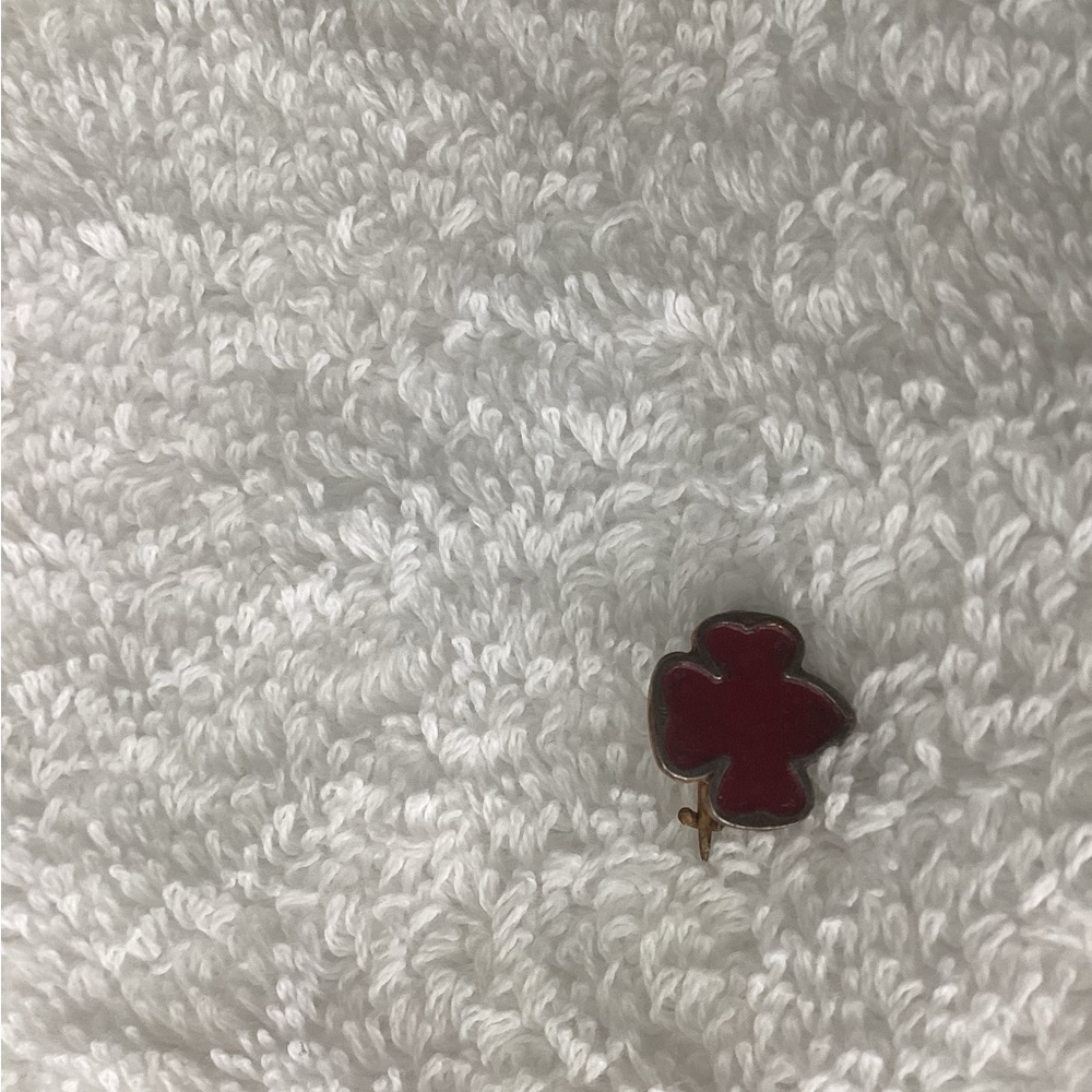 Vintage Girl Scouts senior service scout red Trefoil Pin
